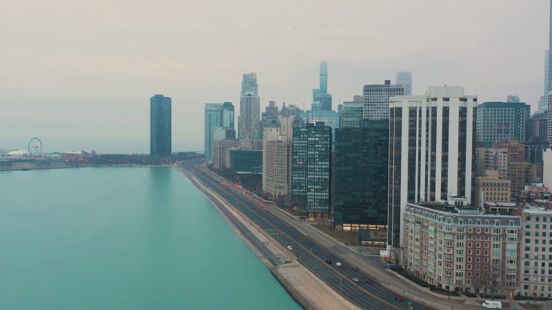 Aerial view of empty streets due to the corona virus pandemic.