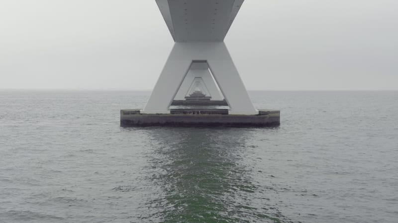 Underside View of the Zeelandbrug Bridge the Longest Bridge in the Netherlands