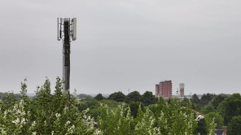 Telecommunication pole in Houten, the Netherlands