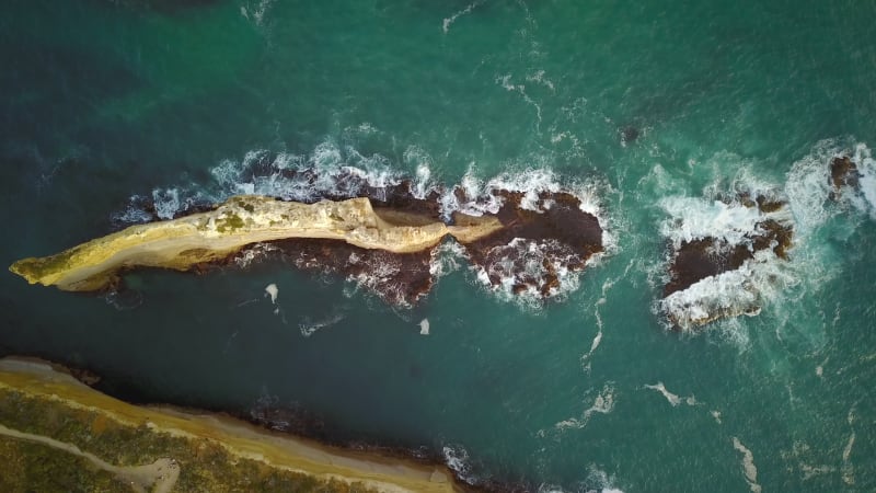 Aerial view of The Port Campbell National Park in Australia.