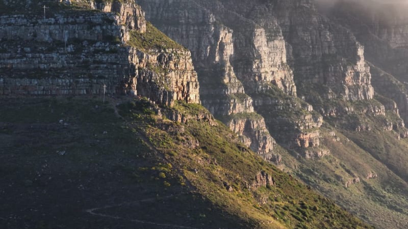 Panoramic View of Twelve Apostles and Table Mountain in Cape Town