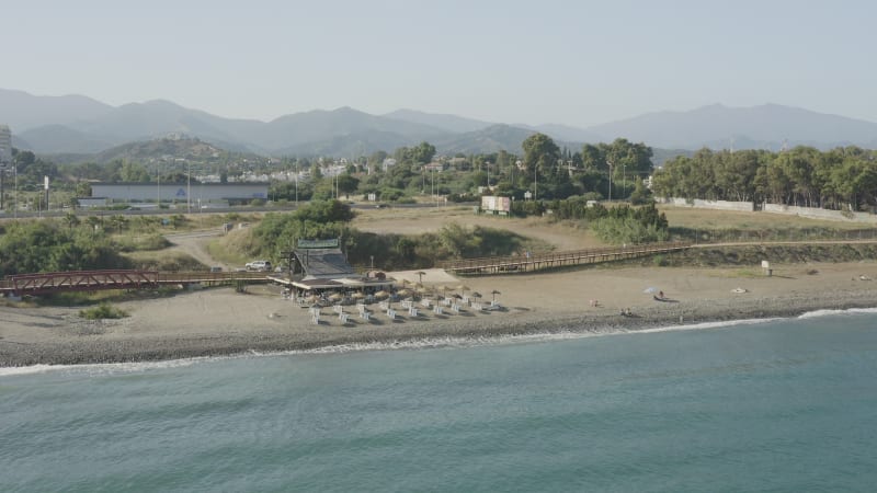 Beach Bar Oasis: Aerial View of Estepona, Spain