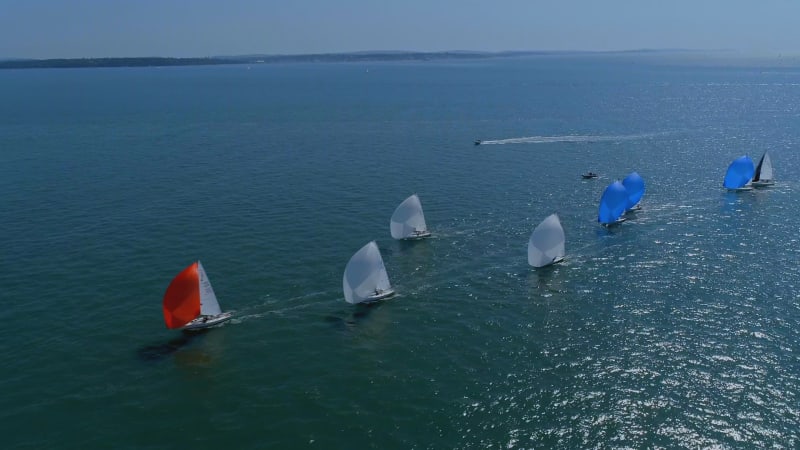 Summer Sailing Regatta at Sea Aerial View