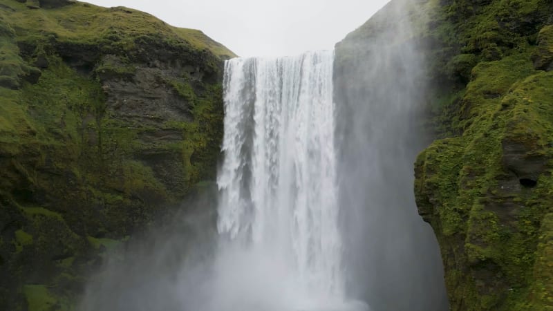 Skogafoss Waterfall's Natural Splendor in Iceland