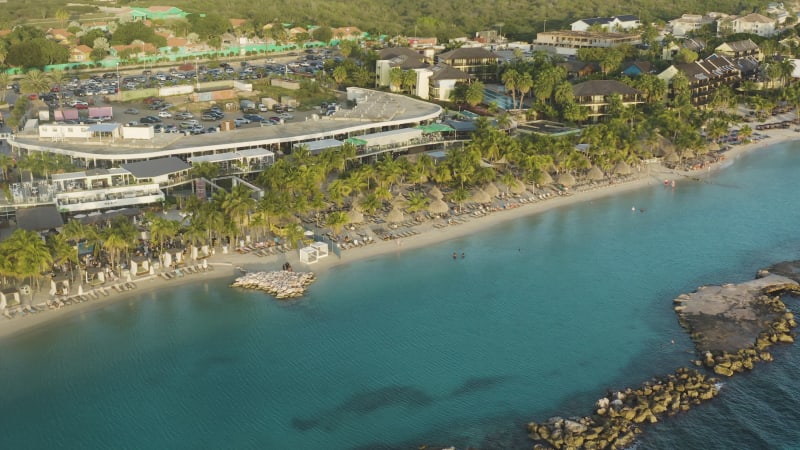 Sunset Aerial View of Mambo Beach, Curacao