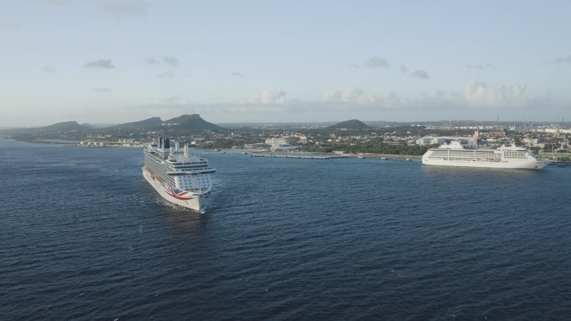 Cruise Ship Departing Willemstad Port, Curaçao