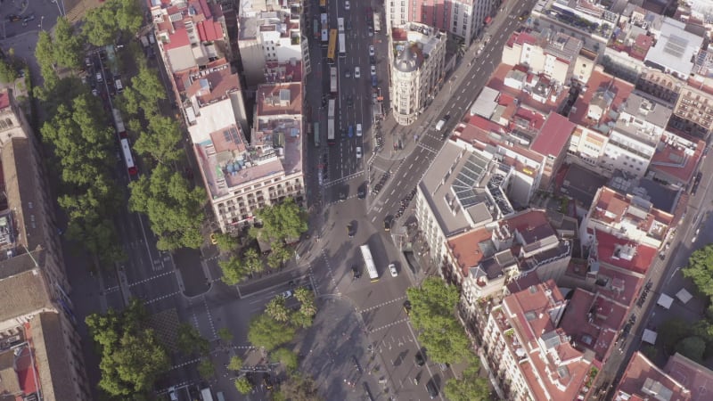 Typical Streets and City Views of Barcelona City in Spain