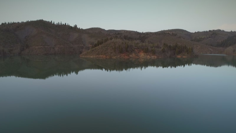 Aerial view of the Plastiras Lake.