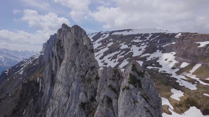 Aerial View of Swiss Mountains in Alpstein.