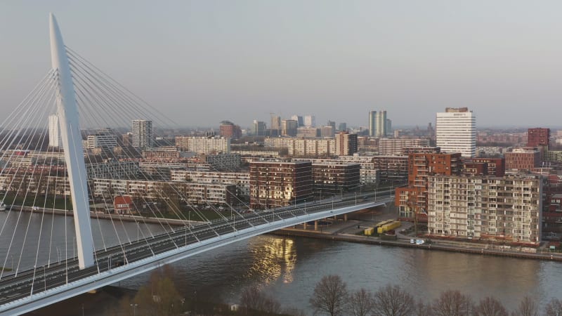 Zoom View of the Prins Clausbrug Bridge in Downtown Utrecht, Holland