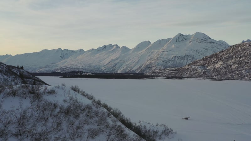 Aerial view of airplanes in Valdez