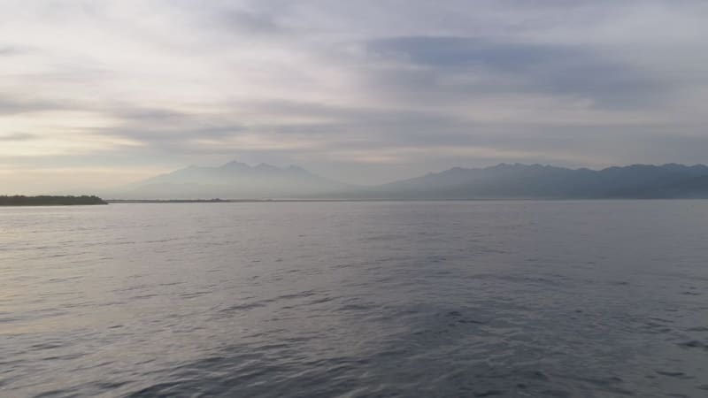 Aerial view calm sea.