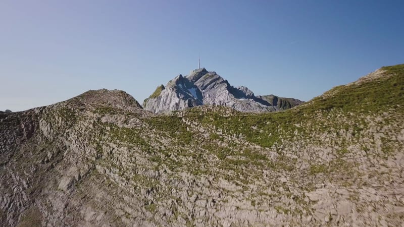 Aerial View of Swiss Mountains in Appenzell.