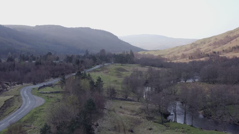 Road Winding Through Scottish Landscape