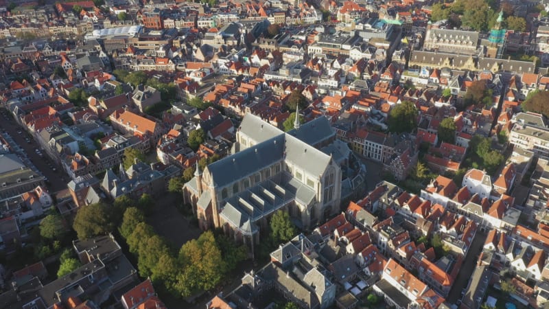 Aerial view of Leiden, The Netherlands.