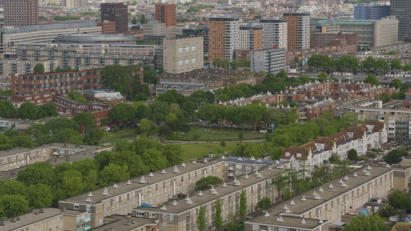 Aerial View of Different Ways of Living in Den Haag, Netherlands