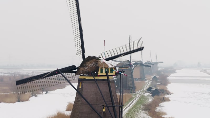 Windmills in Motion at Kinderdijk, Netherlands