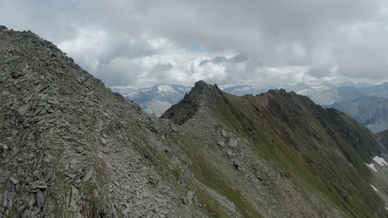 Aerial view of Alps near Zillertal in Austria.