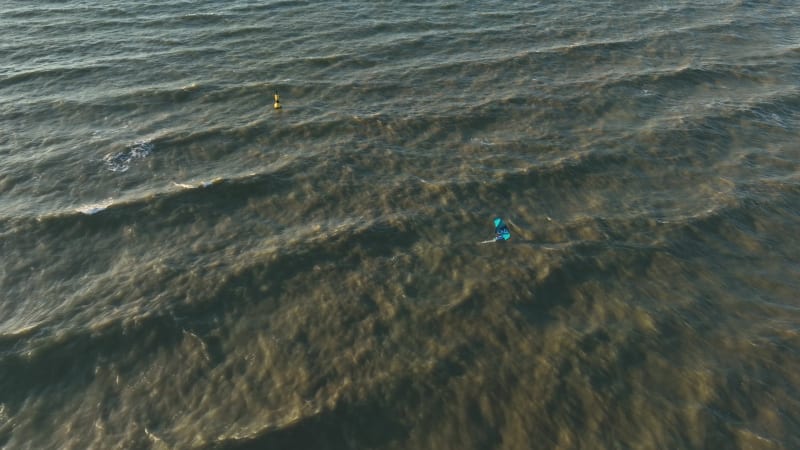 Kitesurfing at Hoek van Holland Beach during Sunset