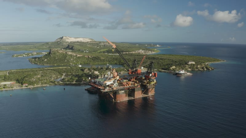 Oil Platform and Maritime Activity near Curacao Islands