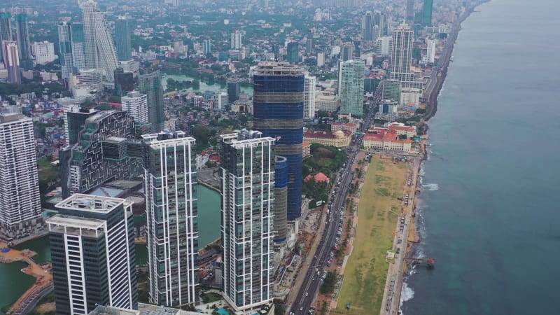 Aerial view of Colombo downtown, Sri Lanka.