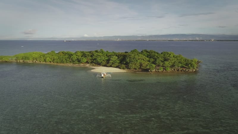 Aerial view of Sulpa island in Philippines.