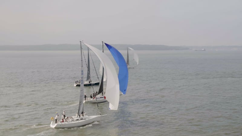 Yachts Competing in a Fast 40 Sailing Race