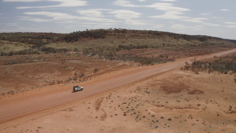 Aerial view of x in the outback.