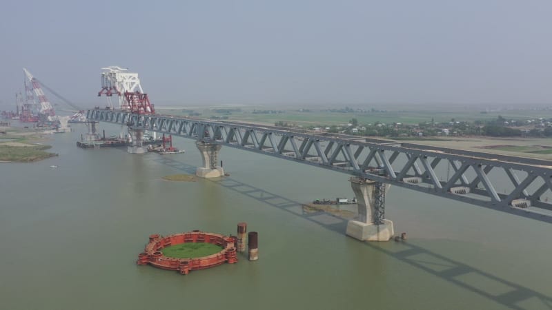 Aerial view of Padma bridge, Dhaka, Bangladesh.