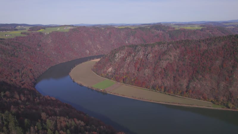 A Section of The Danube Loop in the Fall A Meandering Bend in the River