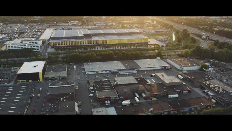 Contrast of Old and New: Aerial Shot of Industrial Area Between Utrecht and Nieuwegein