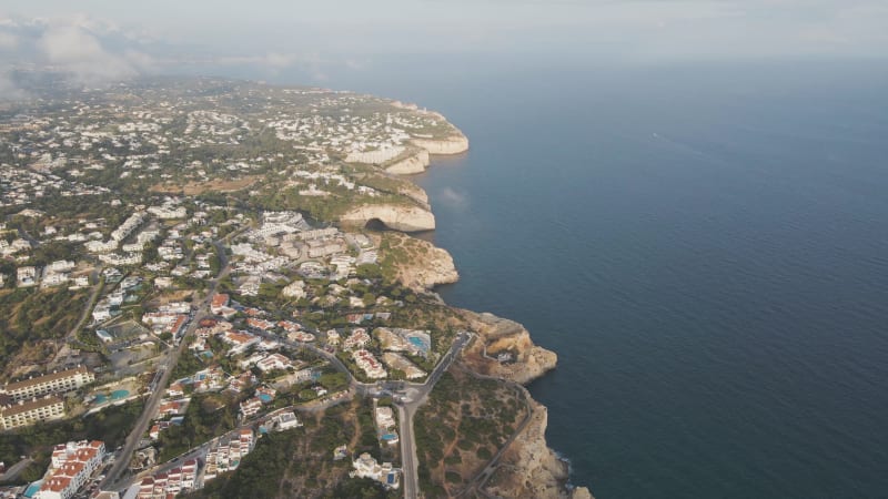 Aerial view of Carvoeiro, Algarve region, Portugal.