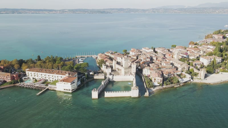 Aerial view of Sirmione, Lombardy, Italy.