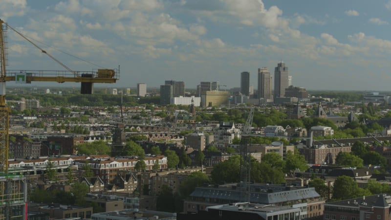 Aerial View of Bustling Zuidas District in Amsterdam