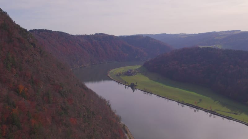 A Section of The Danube Loop A Meandering Bend in the River