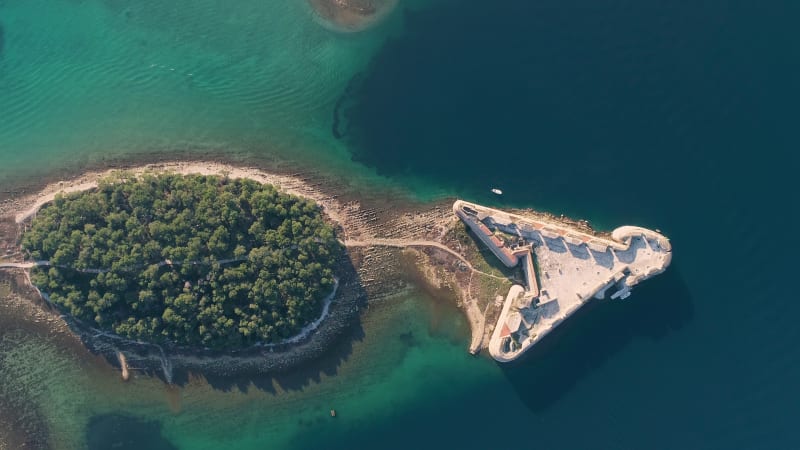 Aerial view of Tvrđava sv. Nikole, Šibenik