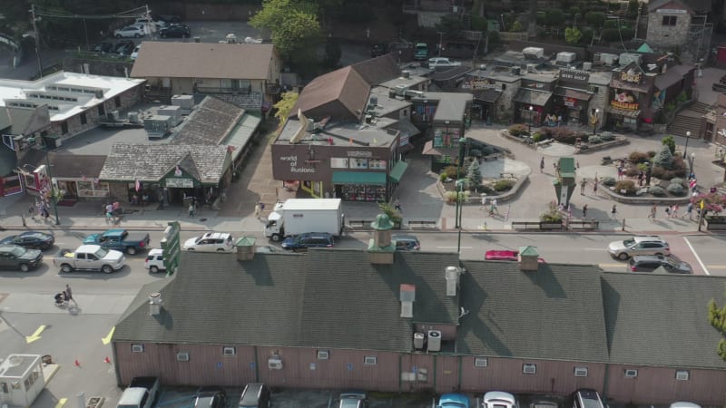 Aerial view of Gatlinburn, Tennessee, United States.