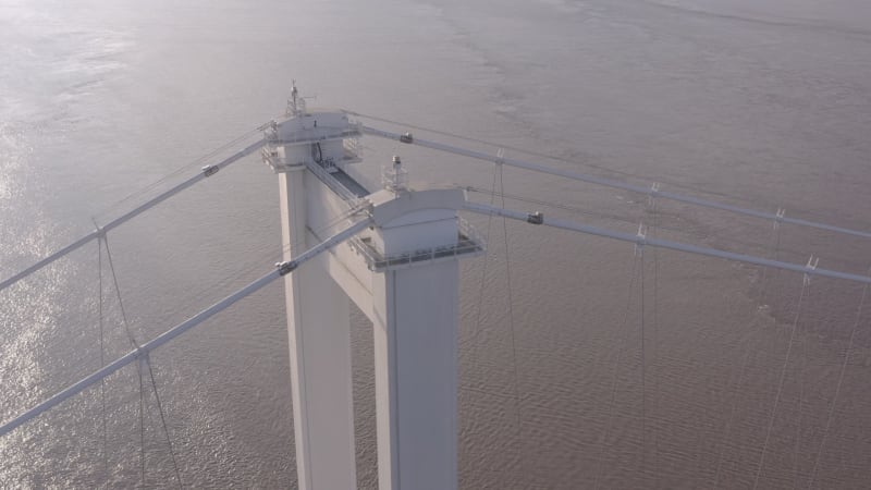 The Severn Bridge Connecting England and Wales Aerial View