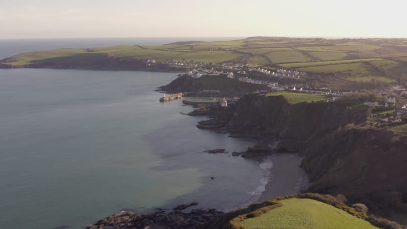 The Cornish Coastline in the UK and Beautiful Town of Mevagissey