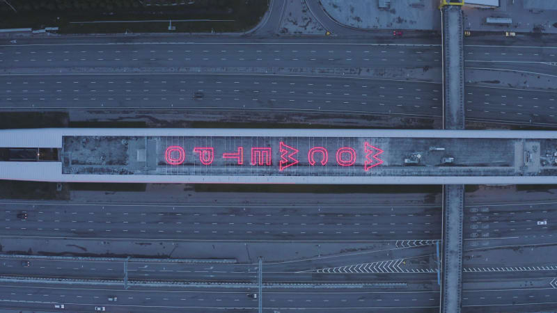 Aerial view of Moscow subway station.
