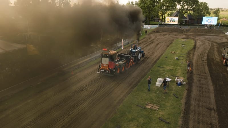 tractor pulling event in a rural area of Utrecht, the Netherlands