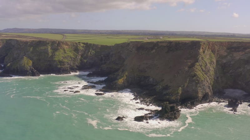 Godrevy Heritage Coast in Cornwall Aerial View