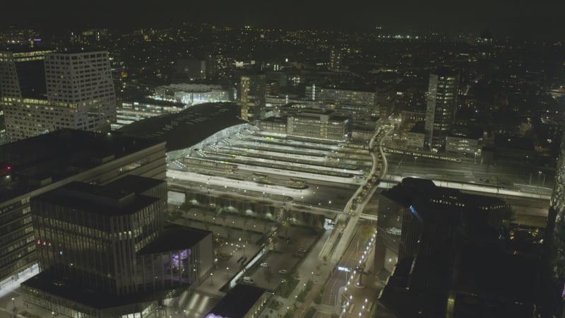 Night Train Entering Utrecht Centraal Station, Netherlands