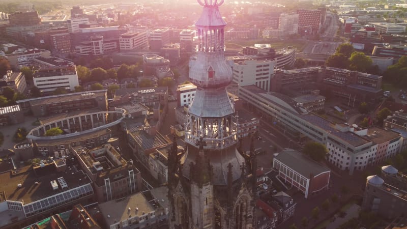 Top of the Onze-Lieve-Vrouwentoren (Tower of Our Lady) in Amersfoort, Utrecht province, the Netherlands.