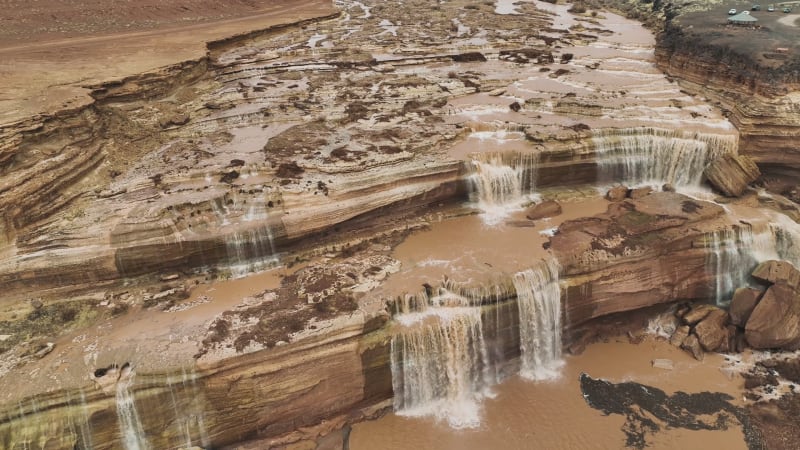 Aerial view of Grand Falls, Leupp, Arizona, United States.