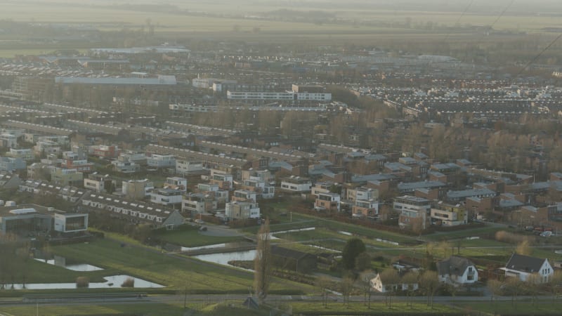 Aerial View of the Dutch Village of Lopik