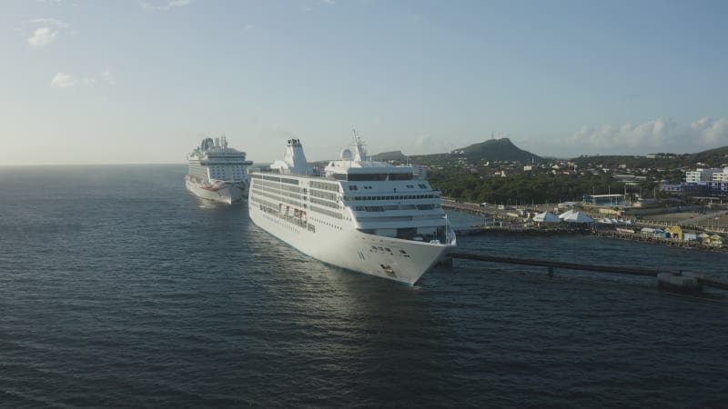 Cruise Ships Docked at Willemstad Port, Curacao