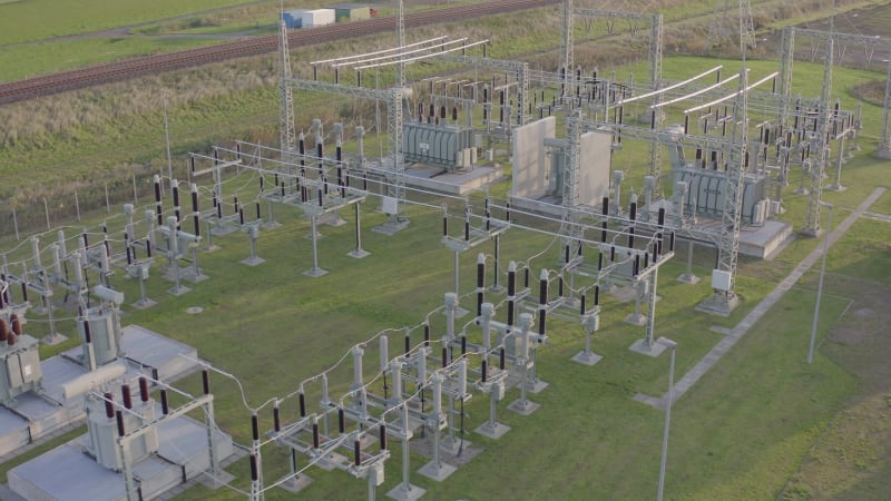 Electrical Power Substation in the Early Morning