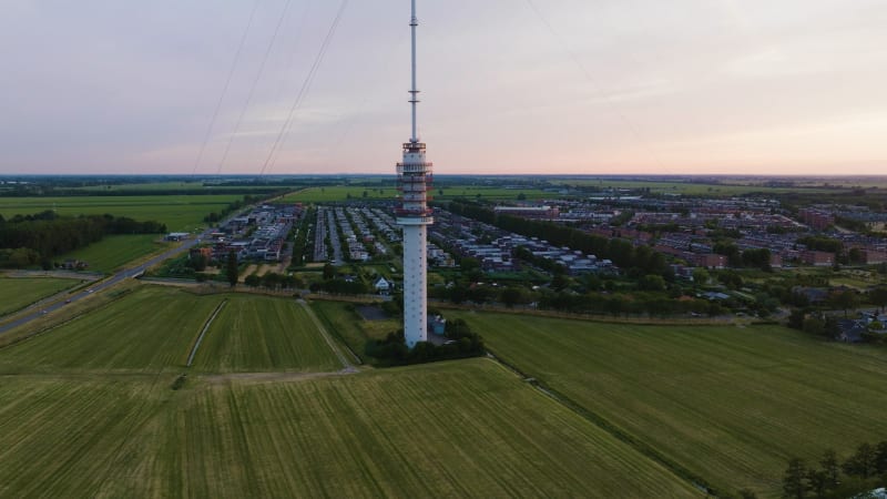 Overhead View of Gerbrandytoren TV and Radio Tower in the Netherlands