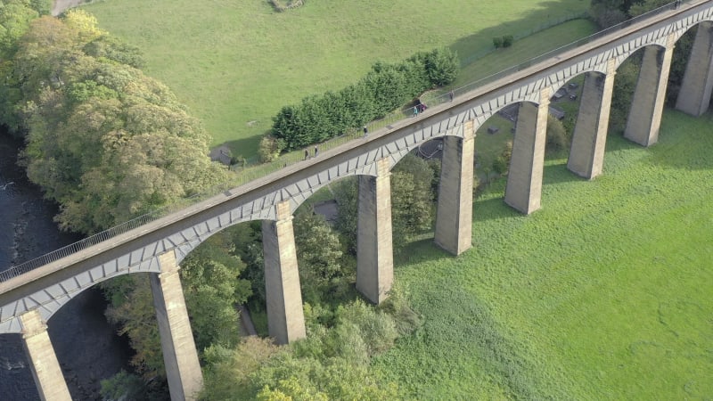 Pontcysyllte Aqueduct in Wales Aerial View